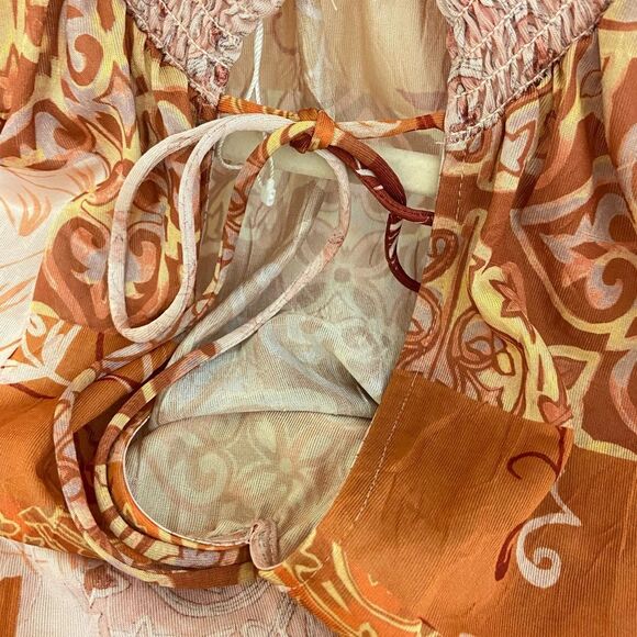 ZARA - Oversized Patchwork Kaftan Boho Dress Hippie Boho Midi - size S NWOT - Picture 5 of 10